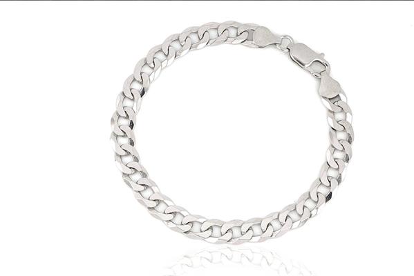 BRACCIALE GRUMETTA cm2X20 gr14.5 IN ARGENTO RODIATO