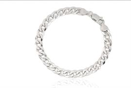 BRACCIALE GRUMETTA cm2X20 gr14.5 IN ARGENTO RODIATO
