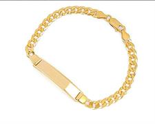 BRACCIALE GRUMETTA CON TARGA cm1.5X20 gr11 IN ARGENTO DORATO