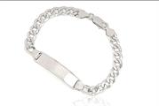 BRACCIALE GRUMETTA CON TARGA cm2X20 gr18.5 IN ARGENTO RODIAT