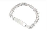BRACCIALE GRUMETTA CON TARGA cm2.2X20 gr21 IN ARGENTO RODIAT