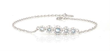 BRACCIALE DONNA KATE PIETRE ACQUA MAR IN ARGENTO 925%