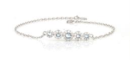 BRACCIALE DONNA KATE PIETRE ACQUA MAR IN ARGENTO 925%