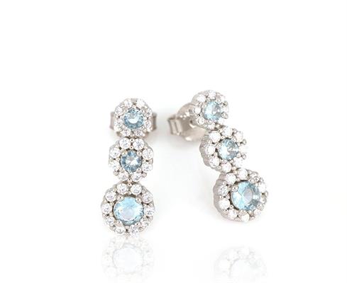 ORECCHINI KATE TRILOGY PIETRE ACQUA MARINA IN ARGENTO 925%