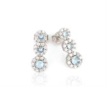 ORECCHINI KATE TRILOGY PIETRE ACQUA MARINA IN ARGENTO 925%