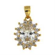 CIONDOLO KATE OVALE 6X8 DORATO ARG 925