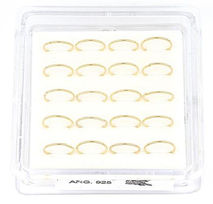ORECCHINI NASO CERCHI D 10mm 20 PZ DORATI ARG 925