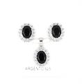 PARURE OVALE 6X8mm RODIATA ZIRCONI NERI
