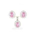 PARURE OVALE 6X8mm RODIATA ZIRCONI ROSA