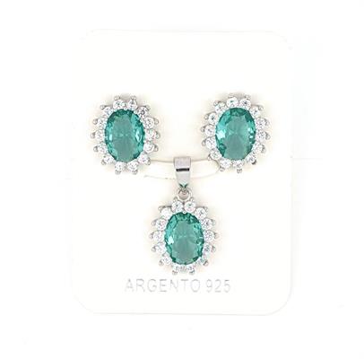 PARURE OVALE 6X8mm RODIATA ZIRCONI TIFFANY