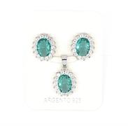 PARURE OVALE 6X8mm RODIATA ZIRCONI TIFFANY
