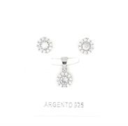 PARURE TONDA 5 mm RODIATA ZIRCONI BIANCHI