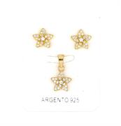PARURE STELLA 8mm DORATA ZIRCONI BIANCHI