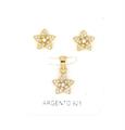 PARURE STELLA 8mm DORATA ZIRCONI BIANCHI