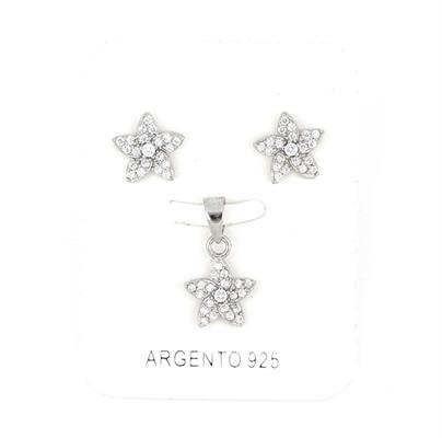 PARURE STELLA 8mm RODIATA ZIRCONI BIANCHI