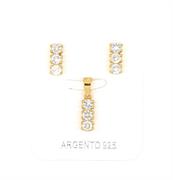 PARURE TRILOGY 3mm DORATA ZIRCONI BIANCHI