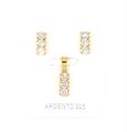 PARURE TRILOGY 3mm DORATA ZIRCONI BIANCHI