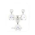 PARURE TONDA 4mm CON GOCCIA 7X9mm ZIRCONI BIANCHI