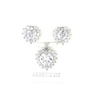 PARURE CUORE 8mm RODIATA ZIRCONI BIANCHI
