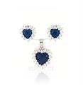 PARURE CUORE 8mm RODIATA ZIRCONI BLU