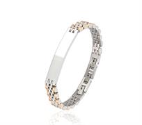 BRACCIALE ACCIAIO CON TARGA 8MM MAGLIA MODELLO ROLEX