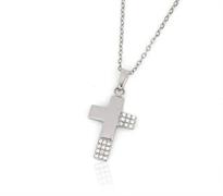 COLLANA ACCIAIO CROCE ZIRCONATA
