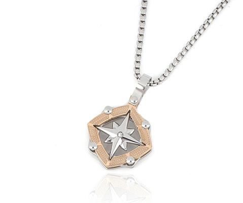 COLLANA ACCIAIO ROSA DEI VENTI RAMATA