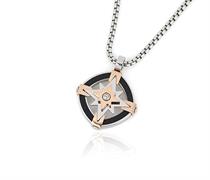 COLLANA ACCIAIO ROSA DEI VENTI NERA E RAME