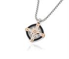 COLLANA ACCIAIO ROSA DEI VENTI NERA E RAME