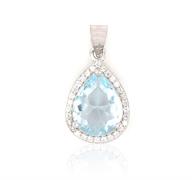 CIONDOLO KATE GOCCIA mm 8X10 ACQUAMARINA IN ARGENTO 925