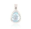 CIONDOLO KATE GOCCIA mm 8X10 ACQUAMARINA IN ARGENTO 925