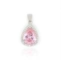 CIONDOLO KATE GOCCIA mm 8X10 ROSA IN ARGENTO 925