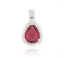 CIONDOLO KATE GOCCIA mm 8X10 ROSSO IN ARGENTO 925