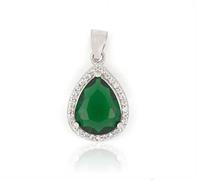 CIONDOLO KATE GOCCIA mm 8X10 VERDE IN ARGENTO 925