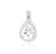 CIONDOLO KATE GOCCIA mm 8X10 BIANCO IN ARGENTO 925