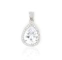 CIONDOLO KATE GOCCIA mm 8X10 BIANCO IN ARGENTO 925