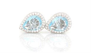 ORECCHINI KATE GOCCIA mm 7X9 ACQUAMARINA IN ARGENTO 925
