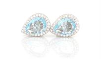 ORECCHINI KATE GOCCIA mm 7X9 ACQUAMARINA IN ARGENTO 925