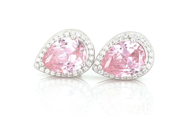 ORECCHINI KATE GOCCIA mm 7X9 ROSA IN ARGENTO 925