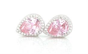 ORECCHINI KATE GOCCIA mm 7X9 ROSA IN ARGENTO 925