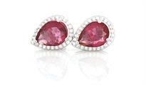 ORECCHINI KATE GOCCIA mm 7X9 ROSSI IN ARGENTO 925