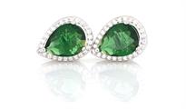ORECCHINI KATE GOCCIA mm 7X9 VERDI IN ARGENTO 925