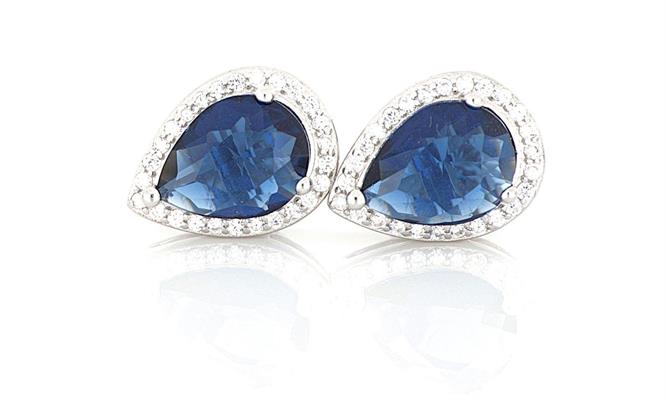 ORECCHINI KATE GOCCIA mm 7X9 BLU IN ARGENTO 925