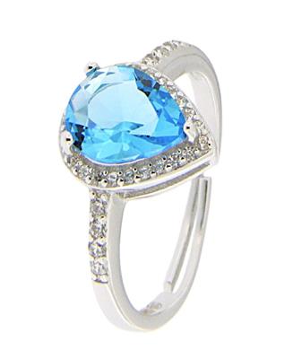 ANELLO KATE GOCCIA ACQUAMARINA mm 7X9 OPEN IN ARGENTO 925