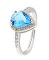 ANELLO KATE GOCCIA ACQUAMARINA mm 7X9 OPEN IN ARGENTO 925