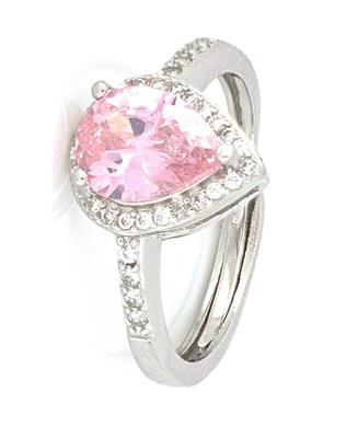 ANELLO KATE GOCCIA ROSA mm 7X9 OPEN IN ARGENTO 925