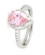 ANELLO KATE GOCCIA ROSA mm 7X9 OPEN IN ARGENTO 925