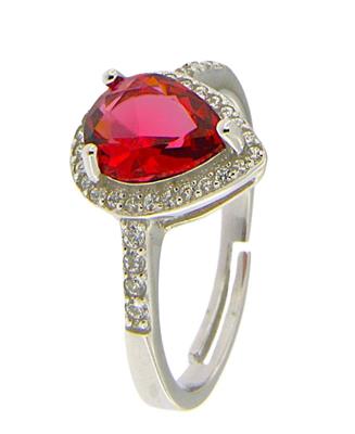 ANELLO KATE GOCCIA ROSSO mm 7X9 OPEN IN ARGENTO 925
