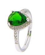 ANELLO KATE GOCCIA VERDE mm 7X9 OPEN IN ARGENTO 925