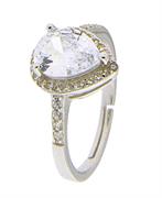 ANELLO KATE GOCCIA BIANCO mm 7X9 OPEN IN ARGENTO 925